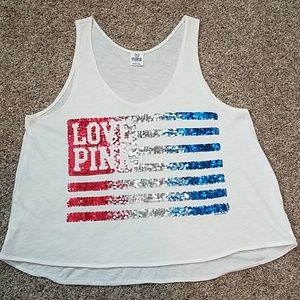 Sequined VS PINK tank